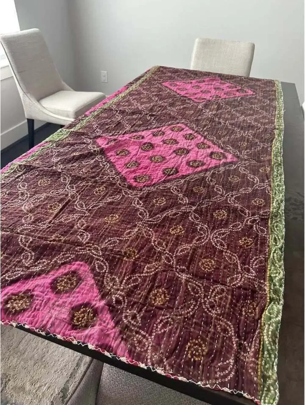 Kantha handmade blanket bed cover